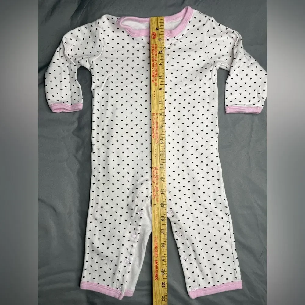 Baby Girl Heart Print Onesies Set